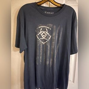 Ariat Men's Navy Vertical Flag Graphic Short Sleeve T-Shirt  - 10026659